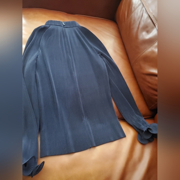 Tibi Women's Navy Long Sleeve Blouse retail $495 Xxs - Picture 6 of 8